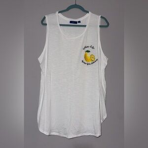 NWOT Apt. 9 White Tank with Lemon Design